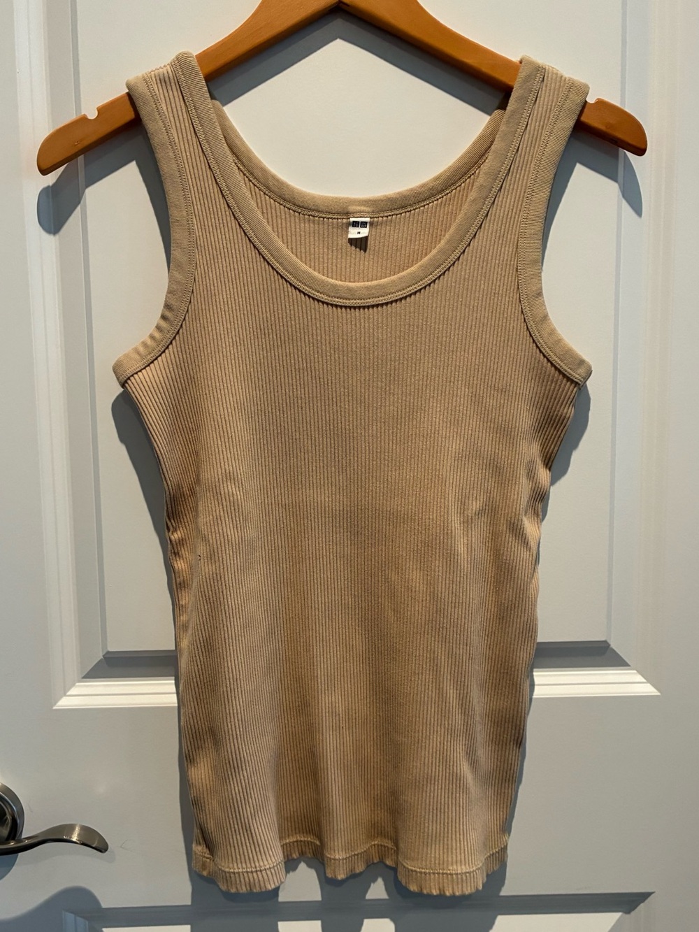 Uniqlo Ribbed Tank Top - Beige Tan